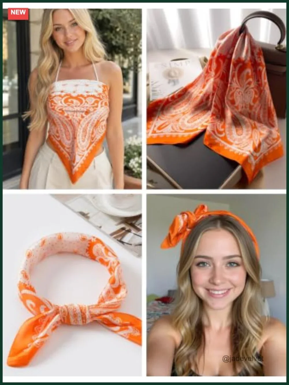 Silk-like Polyester Square Scarf Wrap Neckerchief Headband Hair Scarf